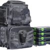 VISMIX Fishing Tackle Backpack with 4 Tackle Boxes Large Waterproof Tackle Bag