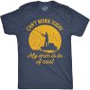 Mens Can't Work Today My Arm is in A Cast T-Shirt Funny Fishing Tee