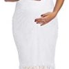 ZIUMUDY Women's Off Shoulder Ruffle Sleeve Lace Mermaid Maternity Baby Shower Gown