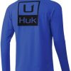 HUK Men's Standard Pursuit Long Sleeve Sun Protecting Fishing Shirt, Huk'd Up-Deep