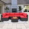 LAUSAINT HOME 7-Piece Patio Furniture Set, PE Rattan Wicker Outdoor All Weather