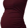 GINKANA Maternity Tank Tops Sleeveless Ruched Basic Tops Maternity Shirt Vest Mama