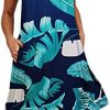 BEUFRI Women Summer Casual Swing T Shirt Dresses Beach Cover up Plain Tank Dress with