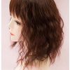 LE BI YOU 14 Inch Water Wavy Clip in Topper for Women with Bangs Synthetic Hair