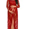 ZIUMUDY Off Shoulder Long Sleeve Lace Maternity Gown Split Front Maxi Photography