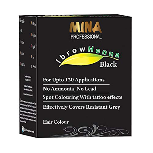MINA Professional ibrow Henna Black Refill Pack & coloring kit for hair colors