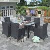 Harper & Bright Designs 7 Piece Patio Furniture Dining Set Outdoor Garden Black