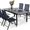 Sophia & William 7 Pieces Patio Dining Set for 6-8 People, Outdoor Portable Folding