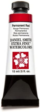 DANIEL SMITH Extra Fine Watercolor Paint, 15ml Tube, Permanent Red, 284600072