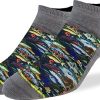 Good Luck Sock Men's School of Fish Ankle Socks - Grey, Adult Shoe Size 7-12