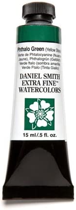 DANIEL SMITH Extra Fine Watercolor Paint, 15ml Tube, Phthalo Green (Yellow Shade),