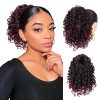 PEACOCO Short Afro Curly Ponytail Hair Piece for African American Women Ponytail