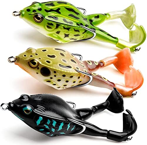 Topwater Frog Lure Bass Trout Fishing Lures Kit Set Realistic Prop Frog Soft Swimbait