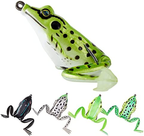 Frog Lures Kit with Propeller Footboards, Lures for bass Fishing Set with Lifelike