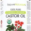 Organic Castor Oil (16oz Glass Bottle) USDA Certified Organic, 100% Pure, Cold