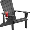 hOmeHua Hard Plastic Adirondack Chair Weather Resistant with Cup Holder, Imitation