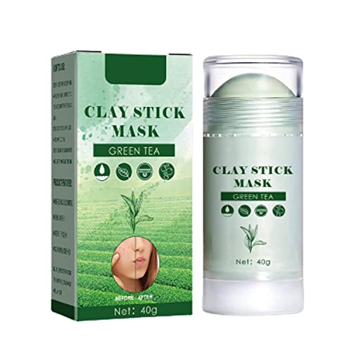 Green Tea Solid Mask Stick,Green Tea Purifying Clay Stick Mask,Blackhead Remover with