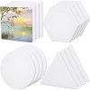 16 Pcs Stretched Canvas Blank White Canvases Triangle Hexagon Circle Square Cotton