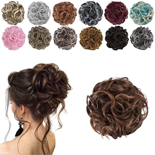 ELAINE Hair Buns Hair Piece Messy Tousled Wavy Curly Scrunchies Wrap Ponytail
