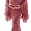 Saslax Off Shoulder Lace Maternity Dress for Photography Maxi Maternity Props Dresses