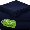 Mellanni 100% Organic Cotton Flannel Sheet Set - Heavyweight 180GSM 4 pc Luxury Bed