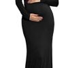 ZIUMUDY Maternity Off Shoulder Photo Shoot Photography Dress Solid Color Baby Shower