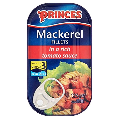 Princes Mackerel Fillets in Tomato Sauce (125g) - Pack of 6