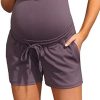 Maacie Maternity Active Shorts with Pockets and Drawstring Waist for Women