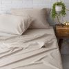 Welhome Soft Finish 100% Cotton Percale Sheet | 4 Piece Set | King Size | Fawn | 300