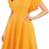 oxiuly Women's Flare Sleeve Scope Neck Church Vintage Dresses Casual Party Cocktail