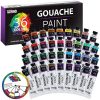 U.S. Art Supply Professional 36 Color Set of Gouache Paint in Large 18ml Tubes - Rich