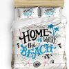Duvet Cover Microfiber Comforters Full Size and 2 Pillow Sham Home is Where The Beach