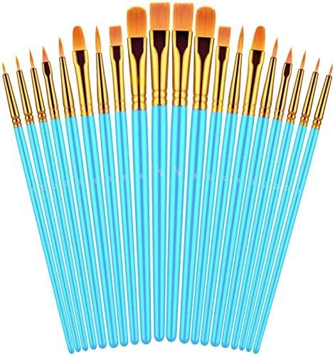 Paint Brushes Set, 20 Pcs Paint Brushes for Acrylic Painting, Oil Watercolor Acrylic