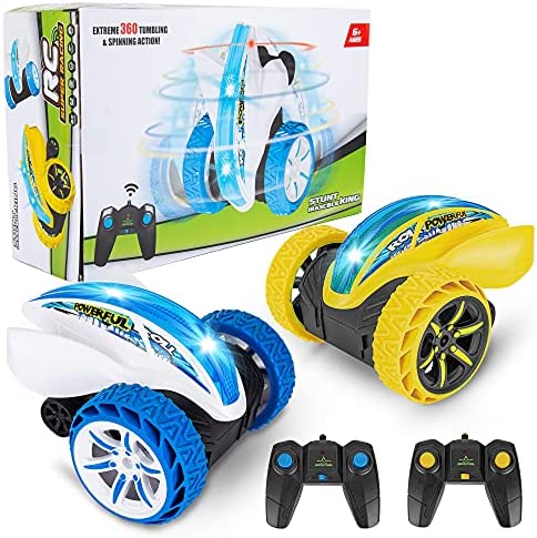 2 Pack Remote Control Car, RC Stunt Cars for Boys 8-12, 4WD 2.4Ghz Double Sided 360°