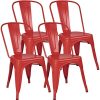 Furniwell Metal Dining Chairs Indoor-Outdoor Use Stackable Kitchen Chair Trattoria