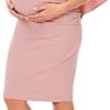 KIM S Batwing Cape Ruched Maternity Dress, Off Shoulder Midi Dress for Baby Shower