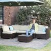 YITAHOME 6 Piece Outdoor Patio Furniture Sets, Garden Conversation Wicker Sofa Set,
