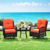 Aoxun 3-Piece Rocking Rattan Chair Outdoor, Patio Bistro Furniture Sets Clearance, 2