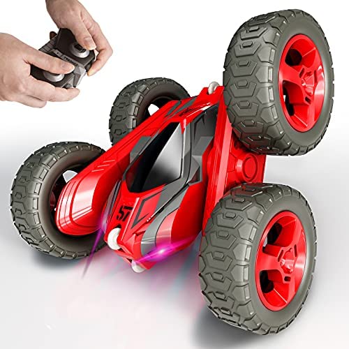 Tecnock Remote Control Car for Kids,360 ° Rotating Double Sided Flip RC Stunt