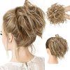 HMD Tousled Updo Messy Bun Hairpiece Hair Extension Ponytail with Elastic Rubber Band