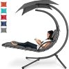 Best Choice Products Outdoor Hanging Curved Steel Chaise Lounge Chair Swing