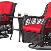 Joyside Outdoor Swivel Rocker Patio Chairs Set of 2 and Matching Side Table - 3 Piece