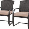Grand Patio 2 PC Dining Wicker Chair Set,Outdoor Conversation Set,Steel Frame Rocking