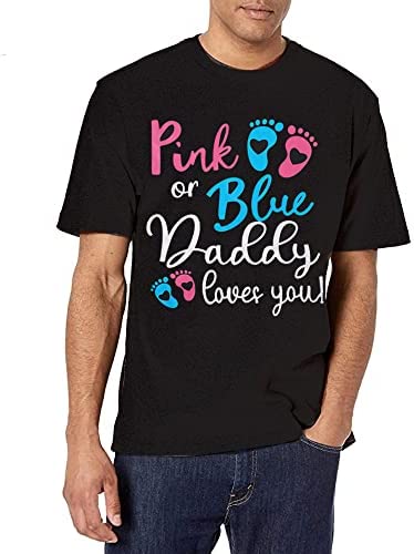 Pink or Blue Mommy Daddy Loves You T-Shirt Women Gender Reveal Cute Shirts Funny