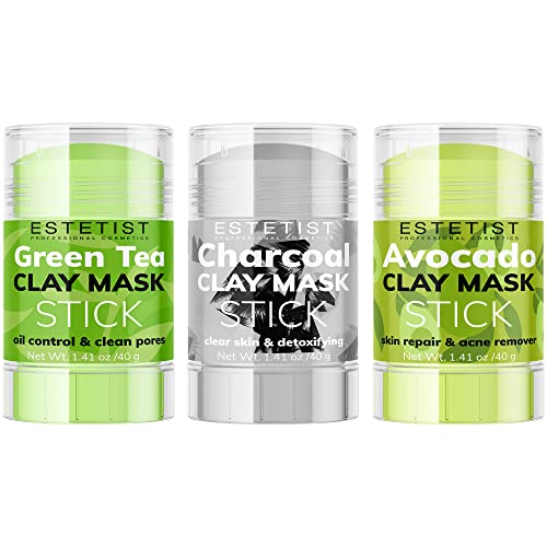 Green Tea Avocado Charcoal Clay Mask Stick Set Purifying Face Mask Replenishing