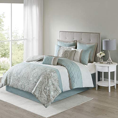 510 DESIGN Luxe Quilted Comforter Set Modern Transitional Design, All Season Down