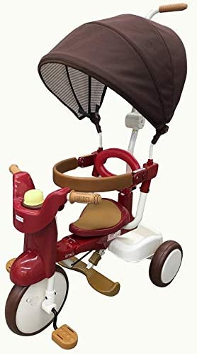 iimo #02 Type SS Tricycle | Foldable Push Walker Car Ride On Trike| Removable Canopy|