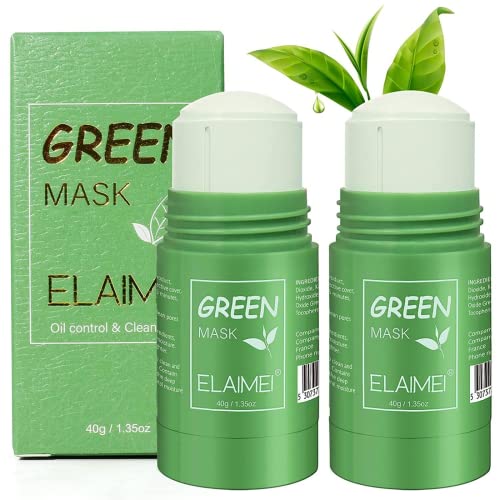 2 Pack Green Tea Mask Stick for Face, Blackhead Remover with Green Tea Extract, Deep