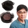 H&Bwig Men Short Toppers Hairpiece Clip in Hair Extensions for Covering White Loss