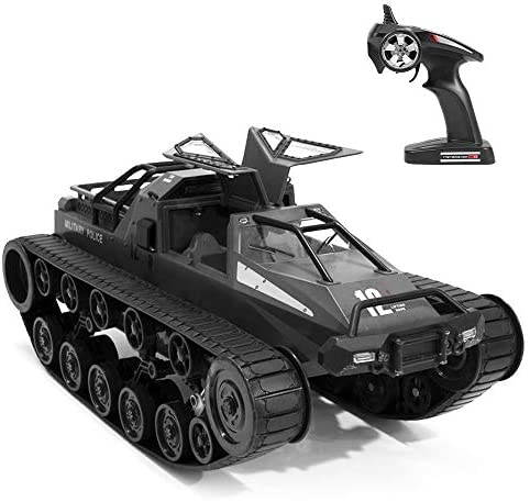 GoolRC RC Tank Car, 1/12 Scale 2.4GHz Remote Control Rechargeable Tank for Kids, 360°